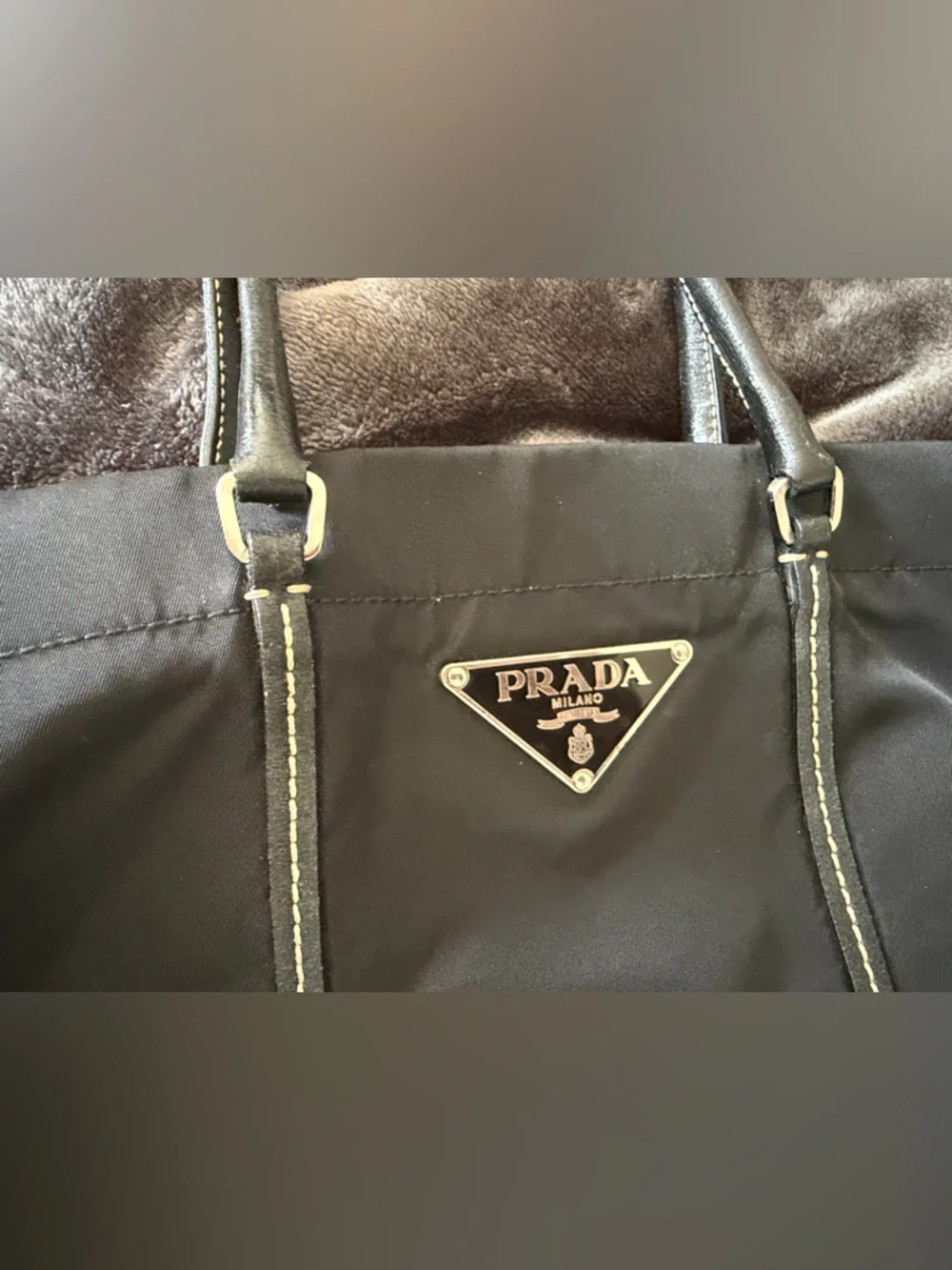 Prada Black Nylon Small Tote Bag